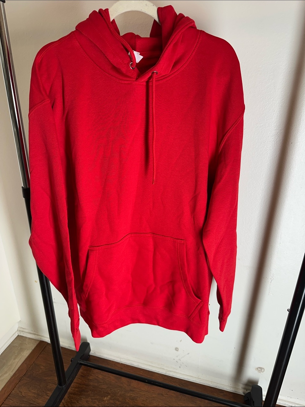 Men's Red Crewneck Hoodie Sweater — Casual Pullover